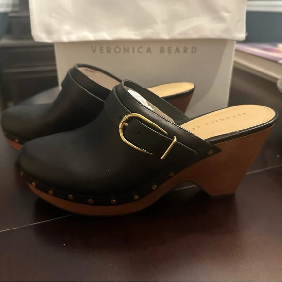 NIB Veronica Beard Hendrix Buckled Clogs Size 9.5 Black - Picture 6 of 13